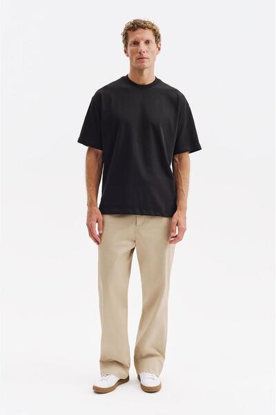 GIESTO basic™ OVERSIZE KISA KOL SİYAH T-SHIRT