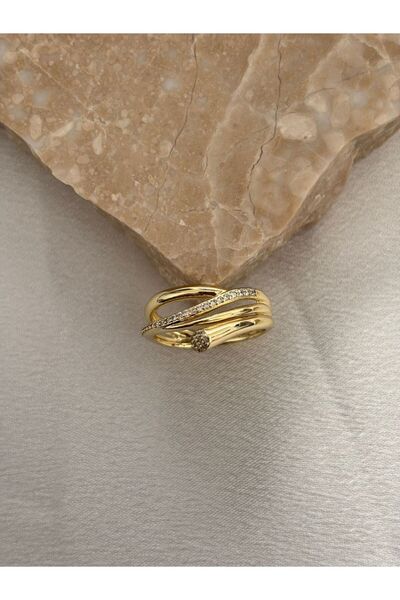 XUPING JEWELRY 14K Zirkon Detaylı Tasarım Kuyumcu Model Xupıng Çelik Yüzük