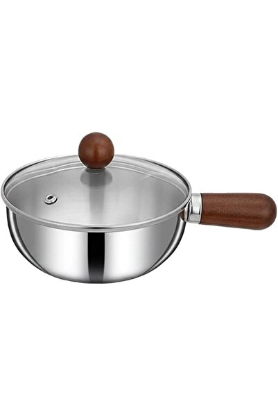 TERRIFI Stainless Steel Cooking Bowl 14 cm, Baby Food Pot with Wooden Handle ...