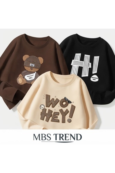 Kids Băiat de iarnă 🧸   SET DE 3 BLUZI DE TRENING CU URȘI 🧸 🤎   Maro • 🖤 ...