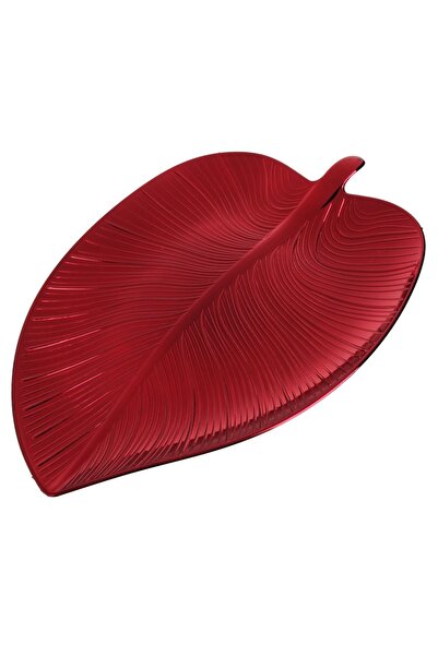 OEM Tavă decorativă în formă de frunză roșie - 32x23x2cm