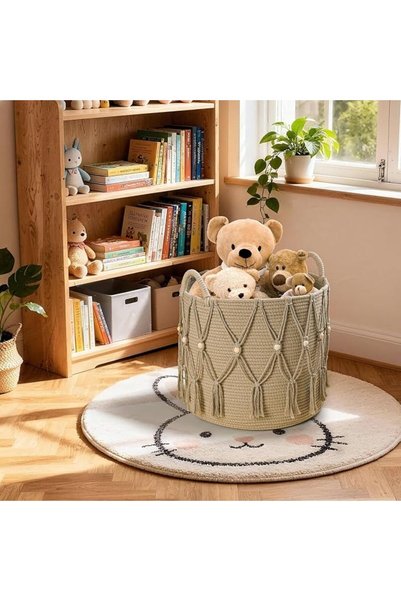 GENERAL Hohison Blanket Basket for Living Room Decor, Storage Basket for Organization, Boho Decor Baskets for Farmhouse Home Decor