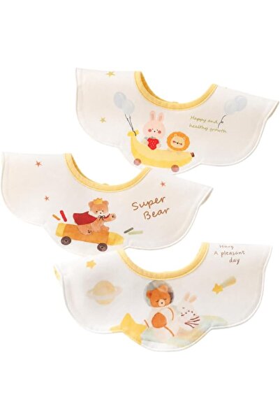 GENERAL 3-Pack Baby Bibs, 100% Cotton Reversible Petal Drool Bibs, Waterproof...