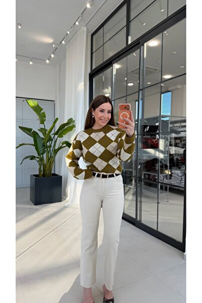elif teke Baklava Pattern Pin-Trimmed Knitwear Khaki