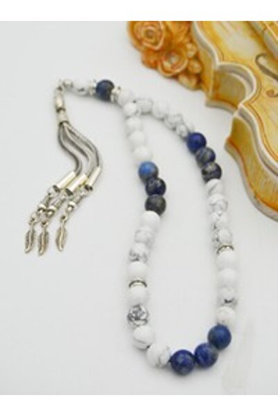 Stoneage Havlit and Lapis Stone Prayer Beads - Multi-Colored -