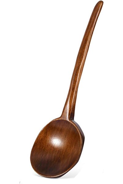 KASTWAVE Wooden Cooking Spoon 10.8-inch Long Handle, Heat-Resistant Natural W...