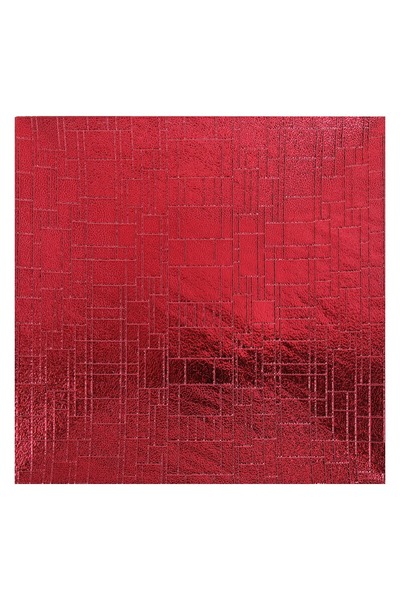 OEM Tavă decorativă din plastic, pătrată, roșie, cu model liniar, 30x30cm