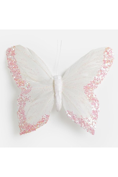 OEM Decorațiune fluture pentru perdea, Alb, 15cm