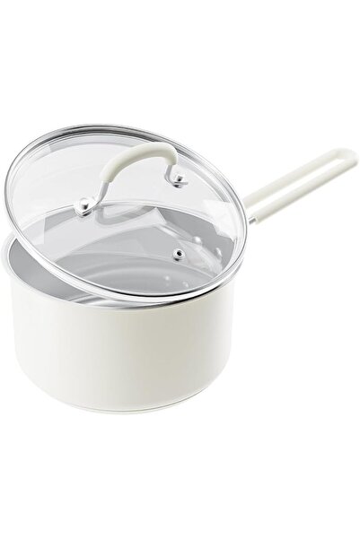GENERAL Saucepan 18 cm, stainless steel casserole, glass lid, induction milk ...
