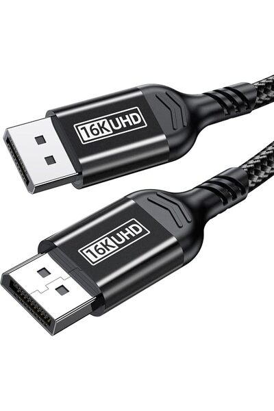 KASTWAVE كابل DisplayPort 2.1 بطول 3.3 قدم، سرعة نقل 80 جيجابت في الثانية، يد...