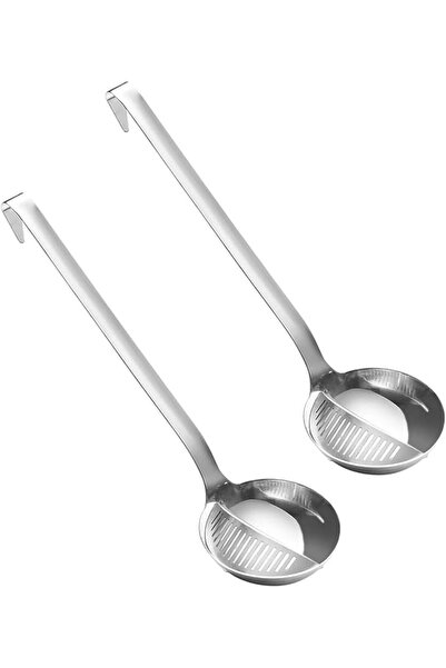 KASTWAVE 2 Pcs Stainless Steel Soup Ladle, Dual Purpose Oil Separator Spoon, ...