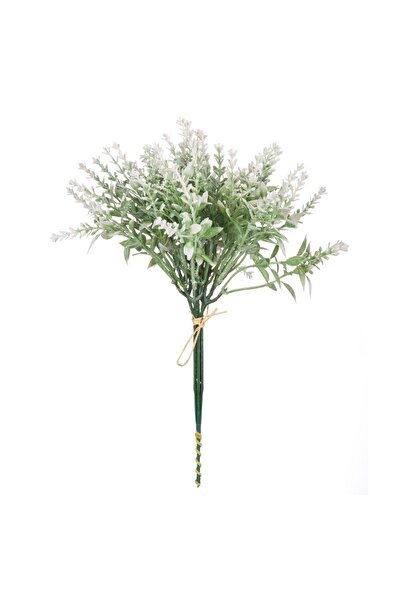OEM Ramură artificială de lavandă cu flori albe 23cm
