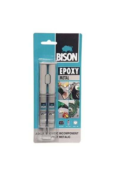 Solplant Adeziv bicomponent cu aspect metalic BISON Epoxy Metal, 2 x 12ml