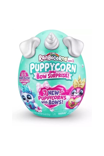 Rainbocorns Jucărie de pluș surpriză Puppycorn Bow Surprise cu 5 surprize