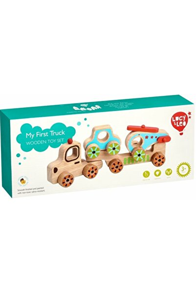 Lucy&Leo Дървен комплект превозни средства Lucy & Leo 9-LL242 с 4 части за де...