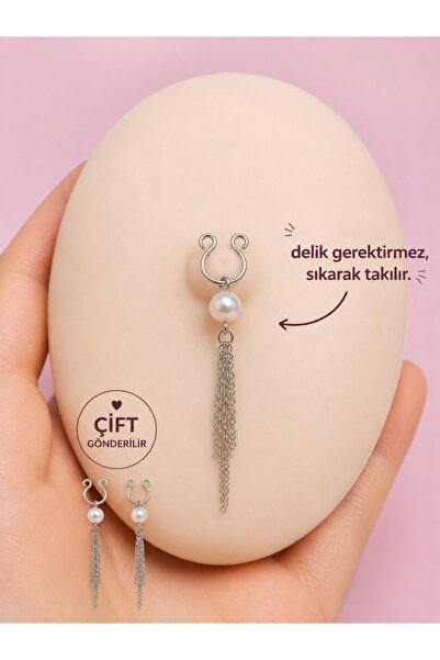Arescollection Deliksiz kullanıma uygun nipple meme ucu piercingi