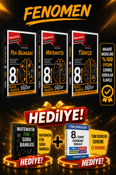 Fenomen Yayıncılık Yargı Ders arkadaşım 8 sınıf Türkçe matematik fen fasikül ...