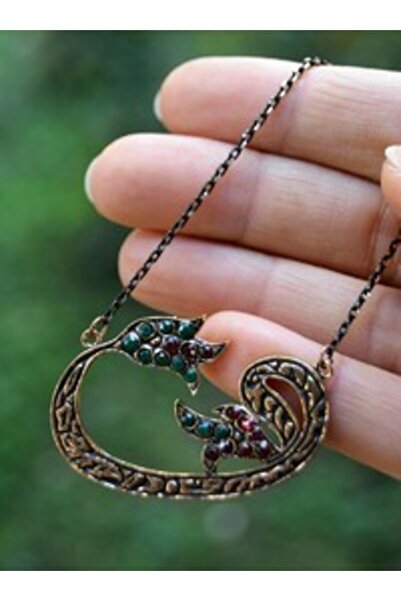 Stoneage Lal Natural Stone Vav Necklace - Bronze Color -