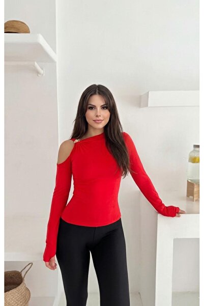 sunfyre Finger-Looped Gold Buckle Detailed Polyamide Fabric Cut-Off Shoulder ...