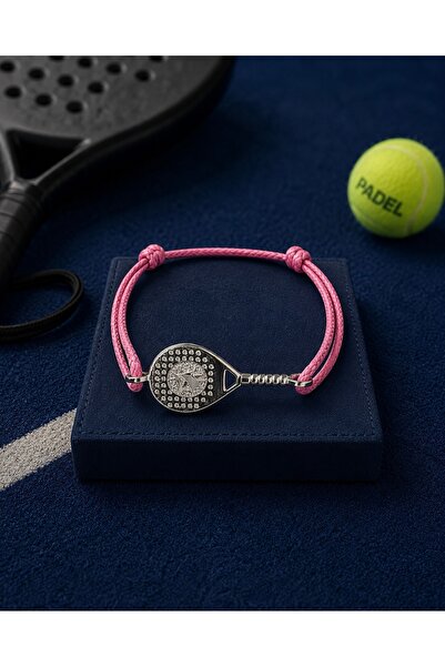 EAST&WEST 925 Ayar Gümüş Padel Raket İp Bileklik Silver - Pembe