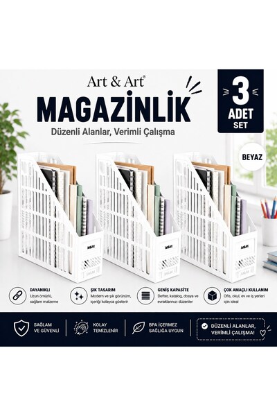 Art & Art Kraf 5200 Magazinlik BEYAZ (3 Adet)