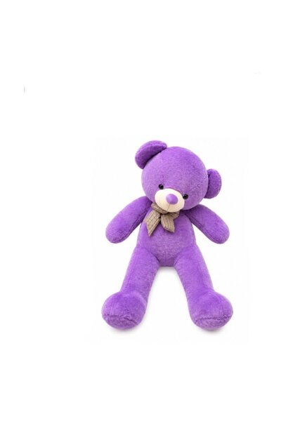 MASHASHOP Urs de pluș cu fundiță, Gigant, moale și pufos, lila, 110 cm