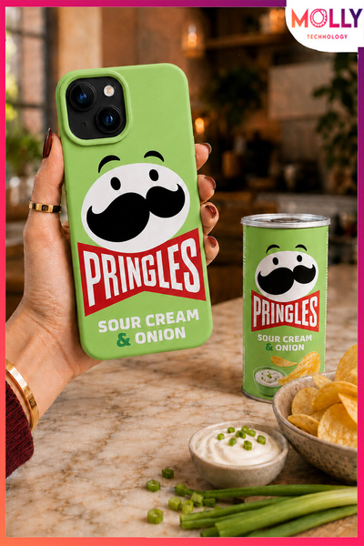 Molly Pistachio Green Pringles Sour Cream Onion Flavor Patterned Velvet Insid...