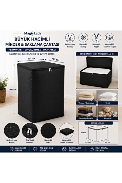 Magiclady 100X200 Büyük Hacimli Fermuarlı Su Geçirmez Bahçe Minderi ve Bahçe ...