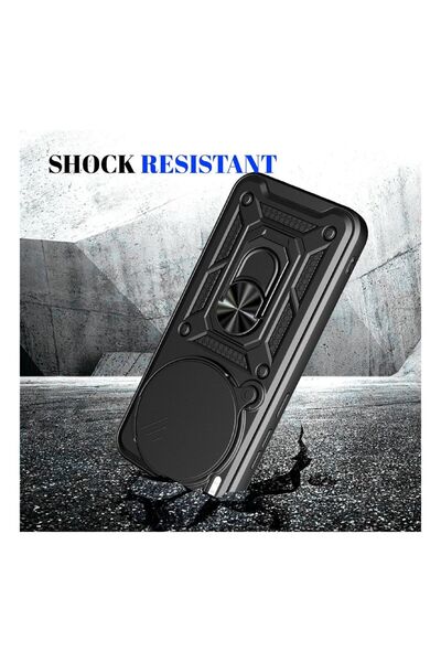 HANPORIUM Vivo X300 Pro Uyumlu Tank Kılıf Yüzük Standlı Extra Darbe Koruma Zırhlı Outdoor Kapak Lacivert