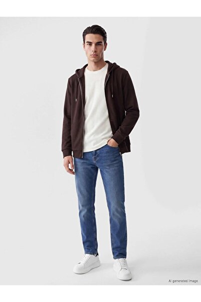 LC Waikiki Hooded Men's Zippered Sweatshirt (W6)