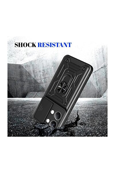 HANPORIUM Poco X8 Pro Max Uyumlu Tank Kılıf Yüzük Standlı Extra Darbe Koruma Zırhlı Outdoor Kapak Yeşil