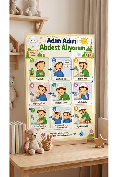AlohamoraShop **Okula Dönüş Adım Adım Abdest Alıyorum Erkek Çocuk Eğitim Post...