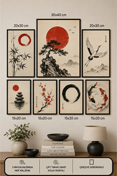 UNT 7-Piece Frame-Looking Modern Painting Set |   Feng Shui Themed |   Living...