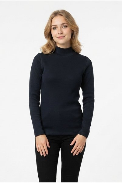 Generic Brand Women's Turtleneck Ribbed Camisole Fabric Stretchy Lycra Long Sleeve Casual Stylish Blouse
