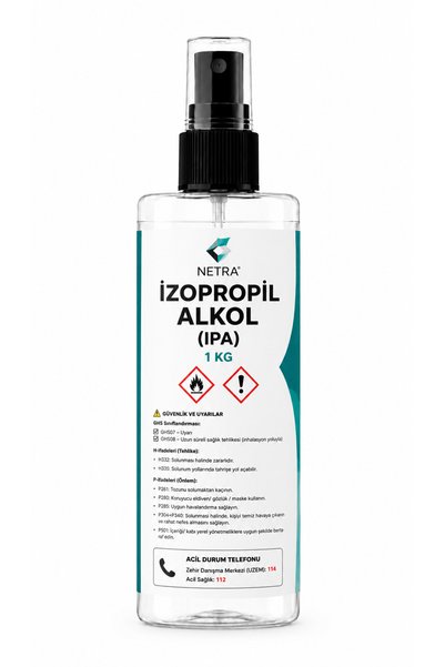 netra İpa 200 ML Saf IzoPropil Temizlik Solventi %99.9 Bakteri ve Virüslere Karşı Etkili Çözüm, Otomobil Cam Temizleyici