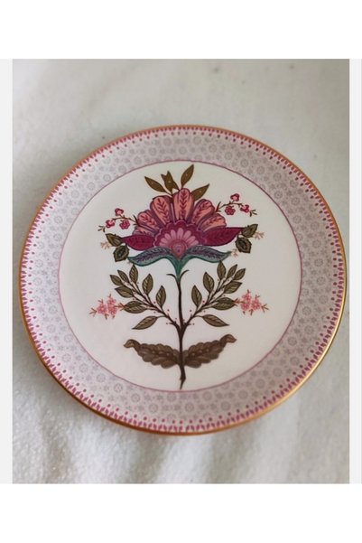 EBRULİEMAYE Lotus Stoneware Pasta Breakfast Plate for 6 People, 6 Pieces