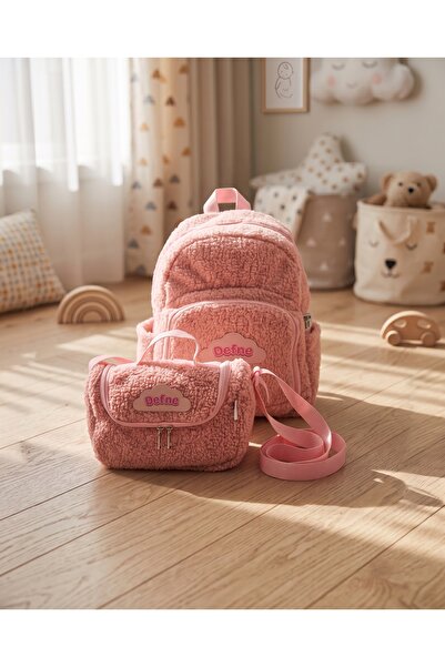 Hevi Kids Hevikids Kişiye Özel İsimli Tavşan Kulaklı Pembe Peluş 2'li Çocuk Ç...