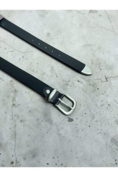 Hakiki Gerçek Deri 3 cm Unisex Aksesuarlı Kemer Metal Uç ve Metal Köprü Detaylı Kutulu Teslimat