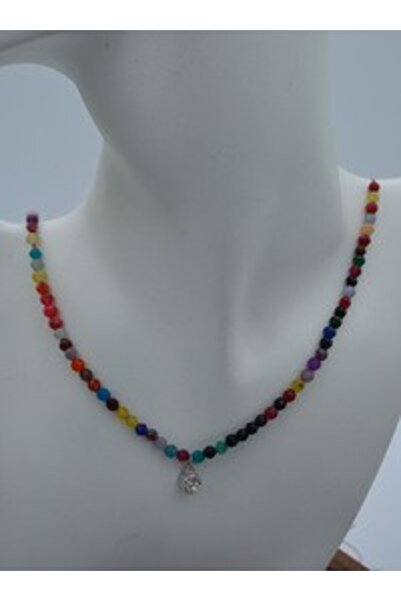 Stoneage 4 mm Mixed Jade Necklace - Multi-Colored