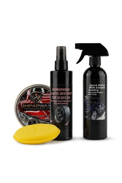 3'lü Set Krem Cila 100g+Hızlı Cila 500ml+Lastik Parlatıcı 250ml
