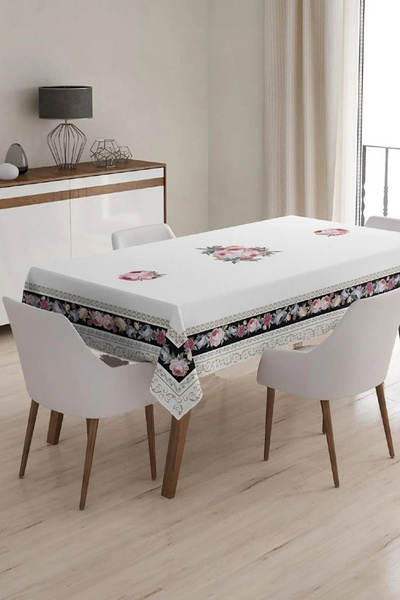 TakÇalıştır Tablecloth, Digital Printed Single Tablecloth, Patterned Stain-Re...