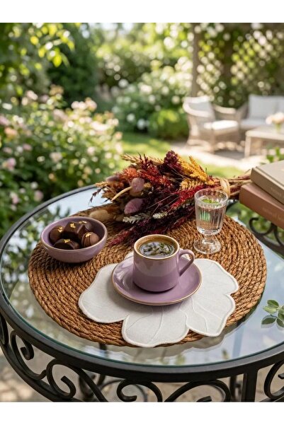 MERİLOYA HOME 6 قطع من مناديل تقديم الطعام المطرزة وفوط تقديم القهوة المطرزة ...