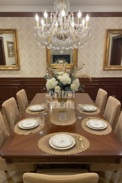 ELİSY Placemat, 1 Table Runner 6 Placemat Dining Set, Tablecloth Set, Serving...