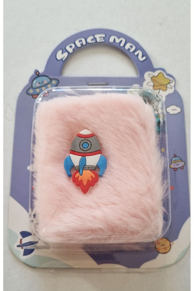 Modellino Çanta Kartelalı 3D Figürlü Mini Tüylü Peluş Not Defteri 6x7cm Renkl...