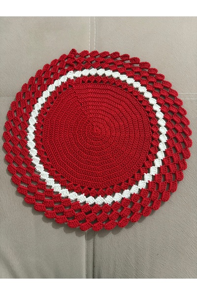 Atherz Hand Knitted Round American Service Placemat - 6 Different Color Optio...