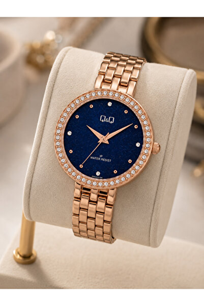Q&Q Women's Wristwatch Rose Gold Casual and Stylish Combination Japanese Move...