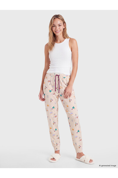 LC Waikiki Patterned Women's Pajama Bottoms with Elastic Waistband