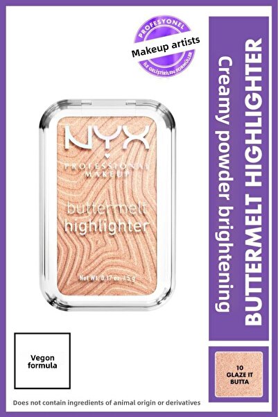 NYX Professional Makeup ايلايتر كريمي بودرة بيوتيرميلت - 10 جليز إت بوتا