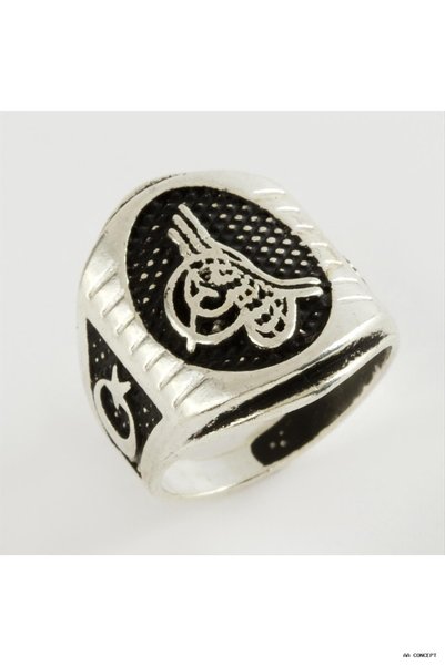 ZERO LAND CONCEPTA Tuğra Metal Men's Ring (13824) Silver Color