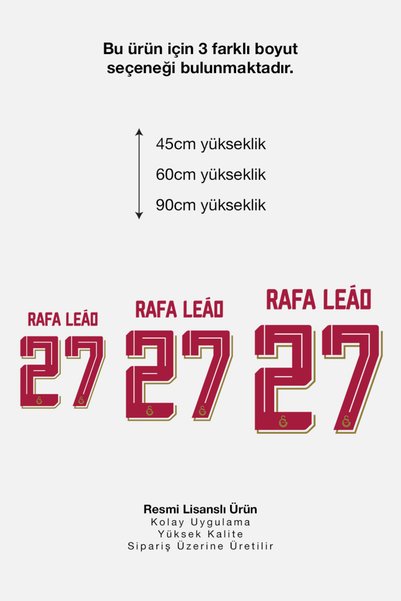 Galatasaray Wall Sticker Rafael Leão Number 27 (45cm) - Licensed Original